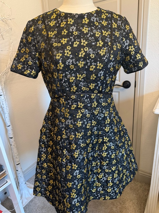 Ted Baker Dresses & Skirts - Ted Baker Black Mini Dress with Yellow and White Floral Print